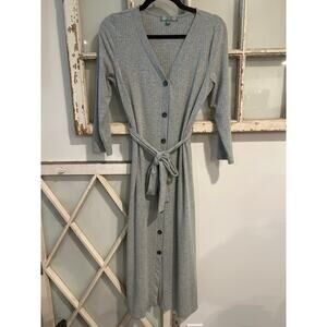 Good Luck Gem size small women's ribbed button-front tie-waist maxi dress